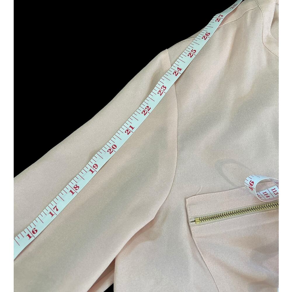 Calvin Klein Zip Pocket Utility Blouse Top Blush Pink Work Business Size Large - Picture 10 of 10